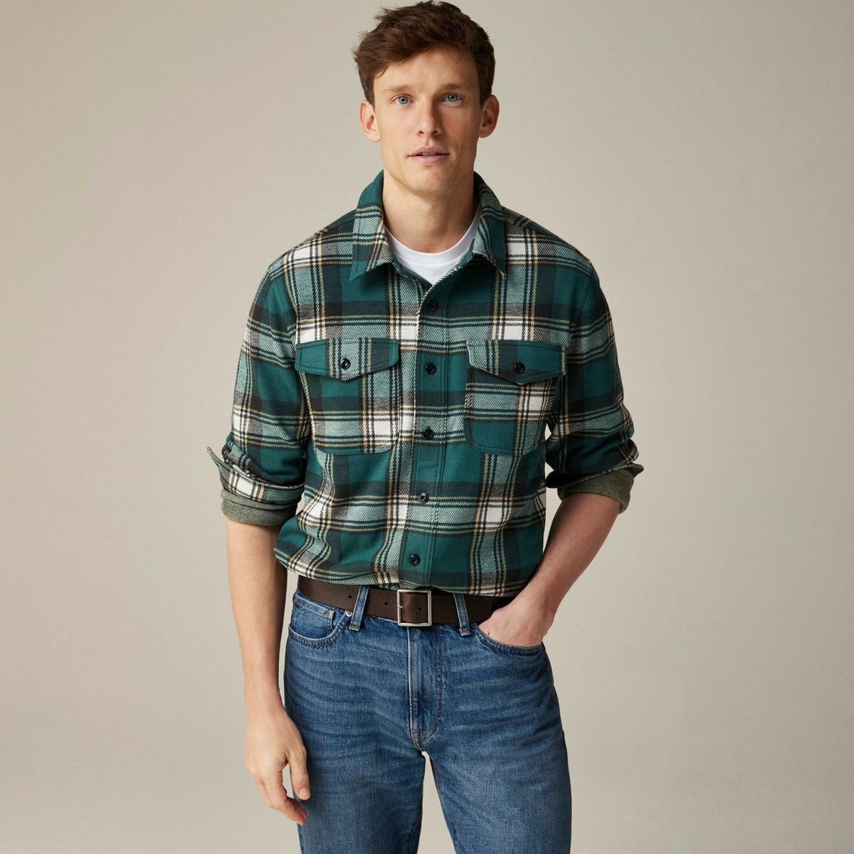 Men Seaboard soft-knit shirt in plaid - J.Crew