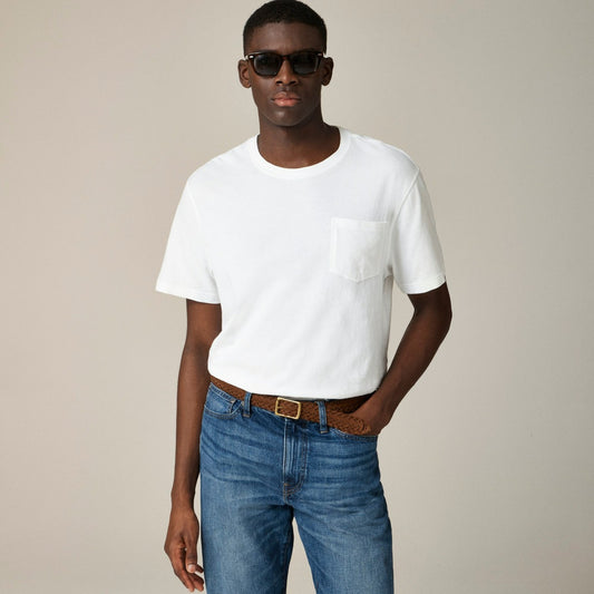 Men Vintage-wash cotton pocket T-shirt - J.Crew