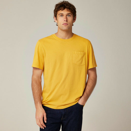 Men Vintage-wash cotton pocket T-shirt - J.Crew