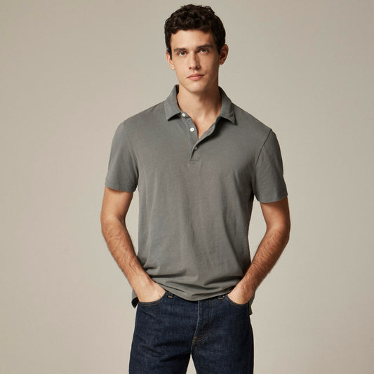 Men Sueded cotton polo shirt - J.Crew