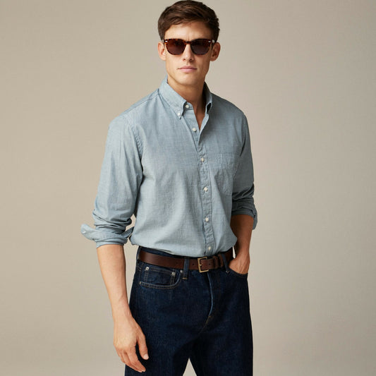 Men Secret Wash cotton poplin shirt - J.Crew