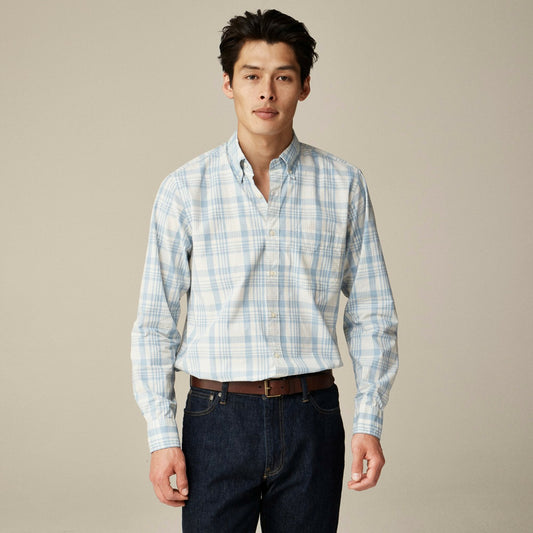 Men Slim Secret Wash cotton poplin shirt - J.Crew