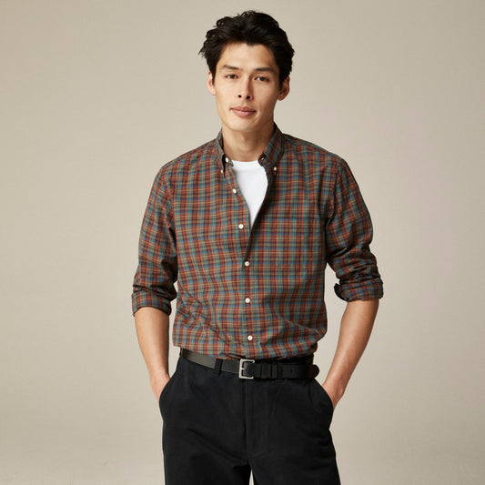 Men Slim Secret Wash cotton poplin shirt - J.Crew