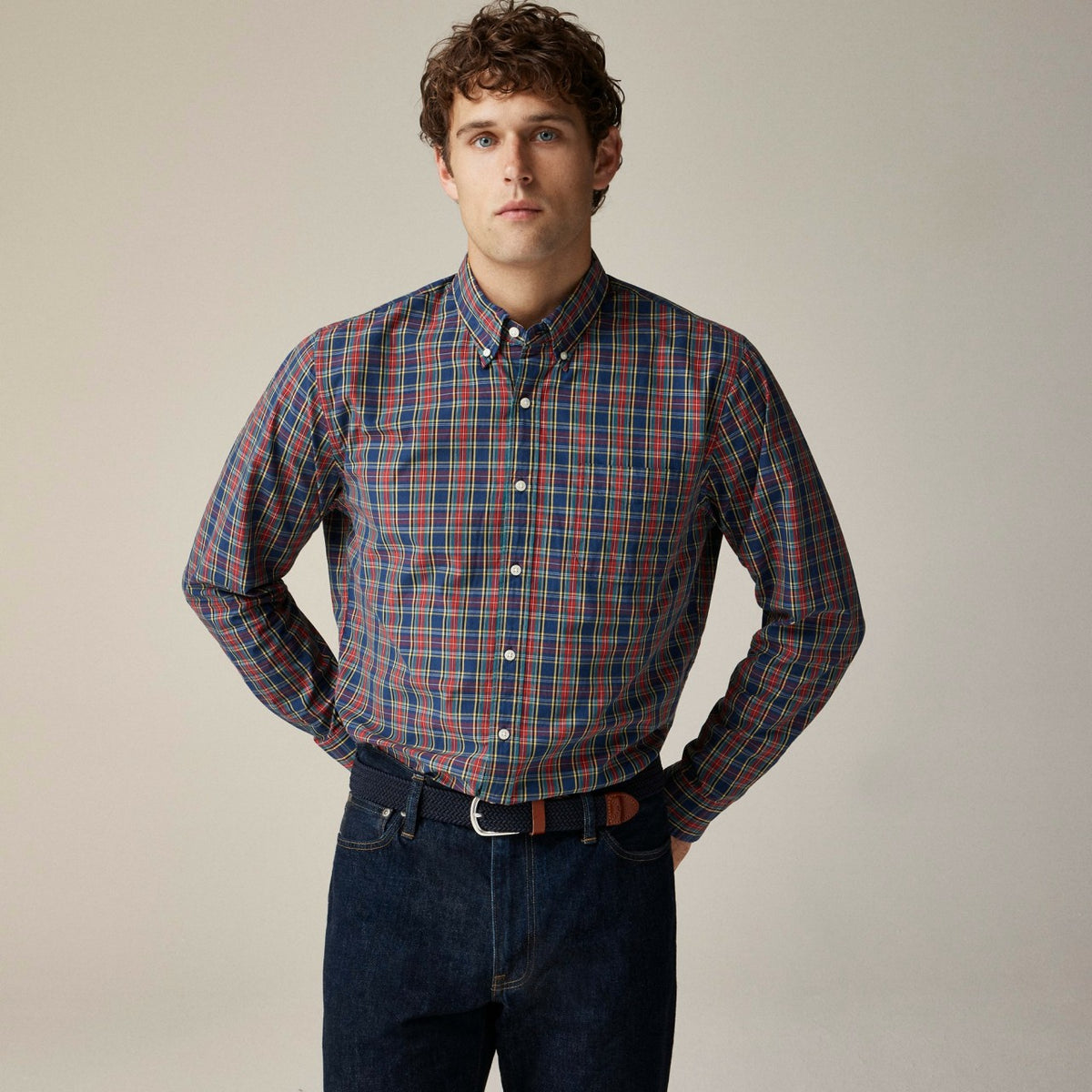 Men Secret Wash cotton poplin shirt - J.Crew