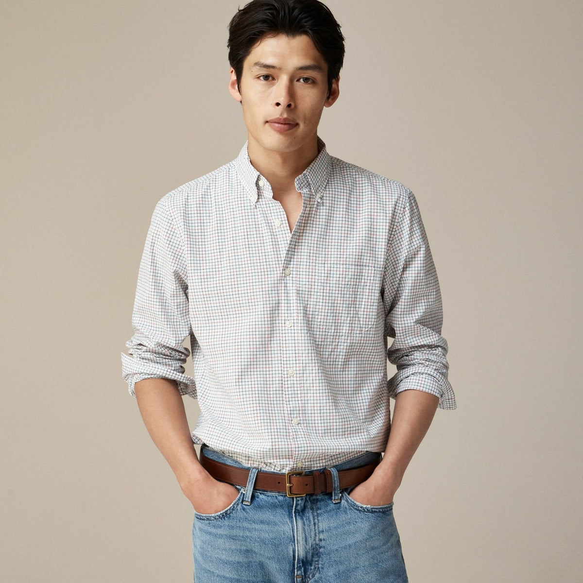 Men Secret Wash cotton poplin shirt - J.Crew