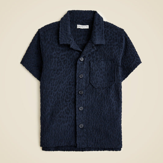 Kids Kids' camp-collar shirt in terry jacquard - J.Crew
