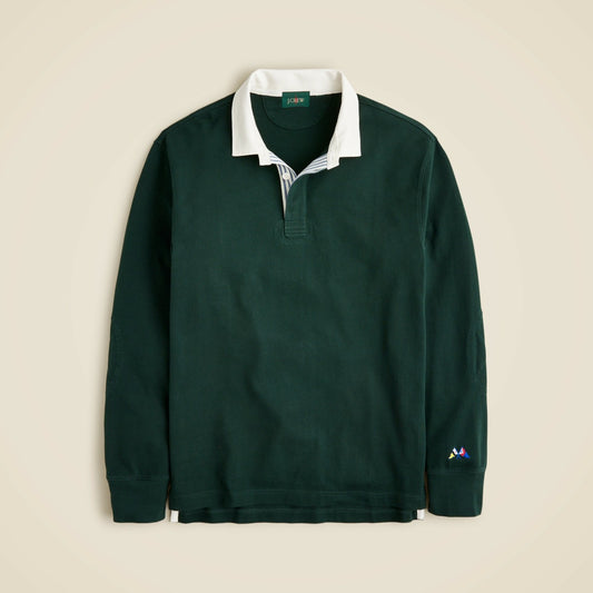 Men Rugby shirt with striped placket - J.Crew