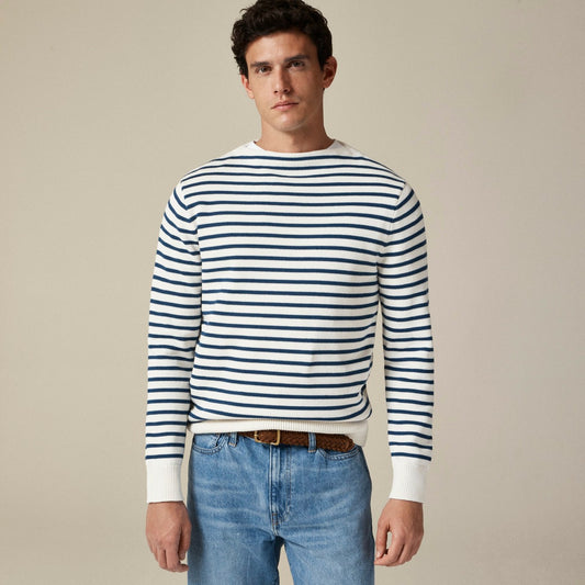 Men Cotton boatneck sweater in stripe - J.Crew