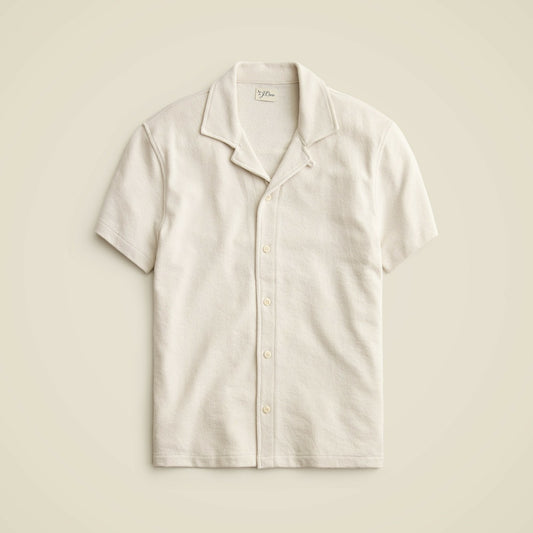 Men Textured camp-collar sweater-tee - J.Crew