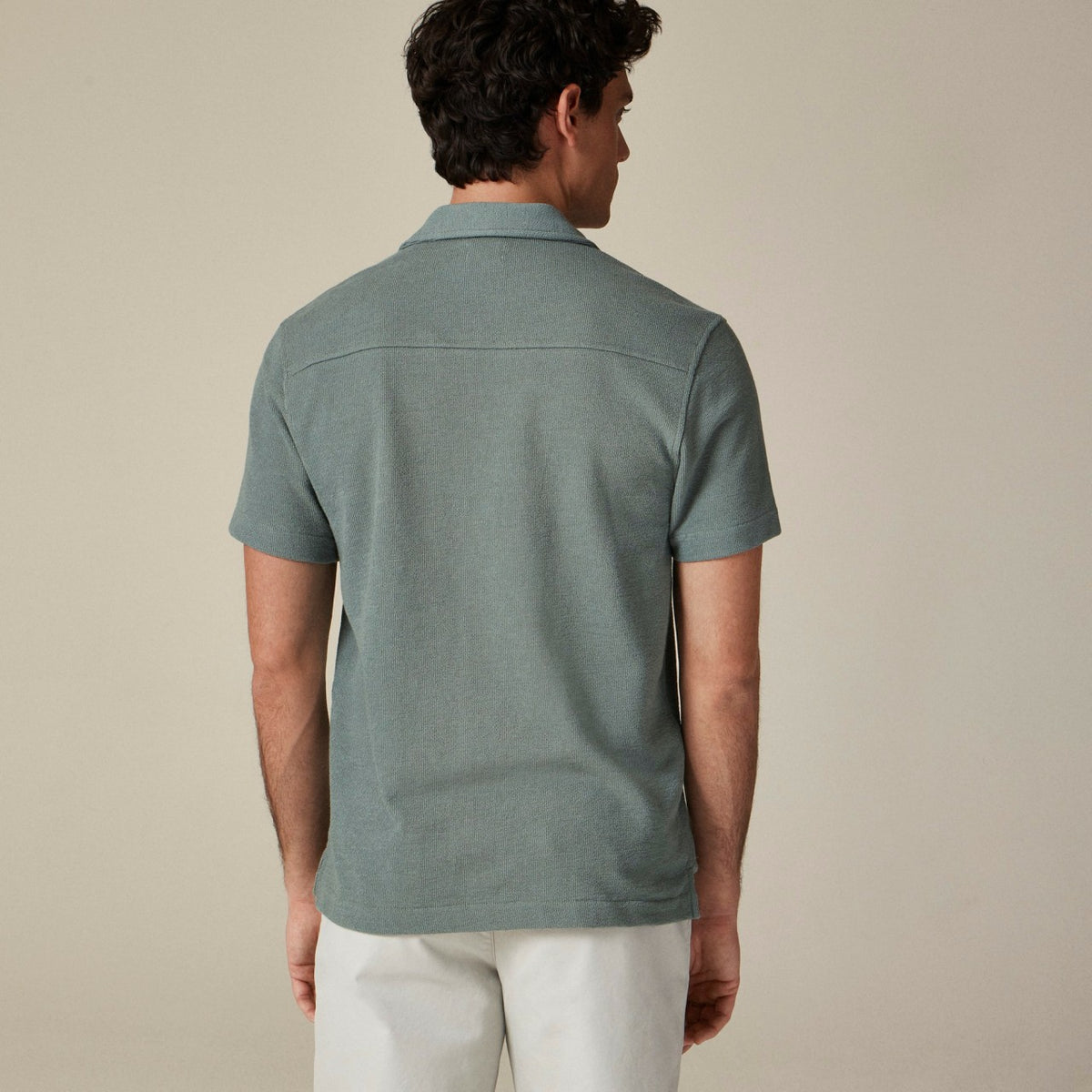 Men Textured camp-collar sweater-tee - J.Crew