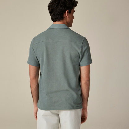 Men Textured camp-collar sweater-tee - J.Crew