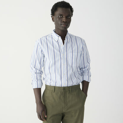 Men Secret Wash cotton poplin shirt in stripe - J.Crew