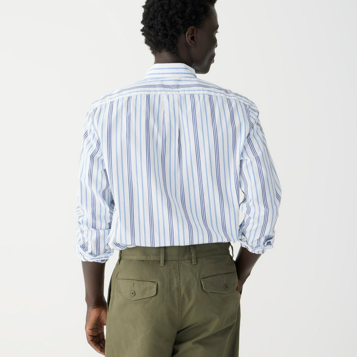Men Secret Wash cotton poplin shirt in stripe - J.Crew