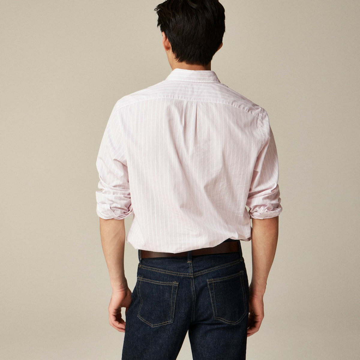 Men Slim Secret Wash cotton poplin shirt in stripe - J.Crew