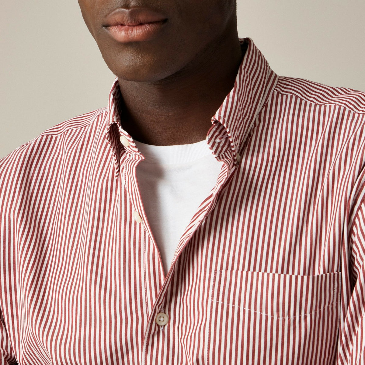 Men Slim Secret Wash cotton poplin shirt in stripe - J.Crew