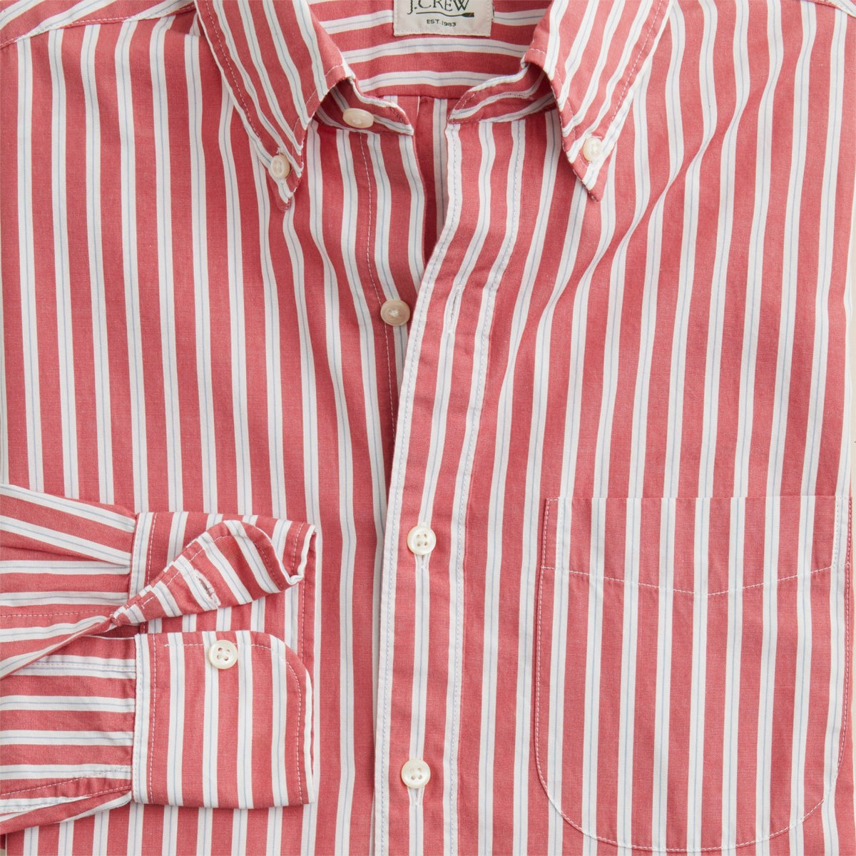Men Secret Wash cotton poplin shirt in stripe - J.Crew