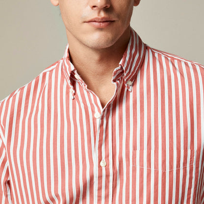 Men Secret Wash cotton poplin shirt in stripe - J.Crew