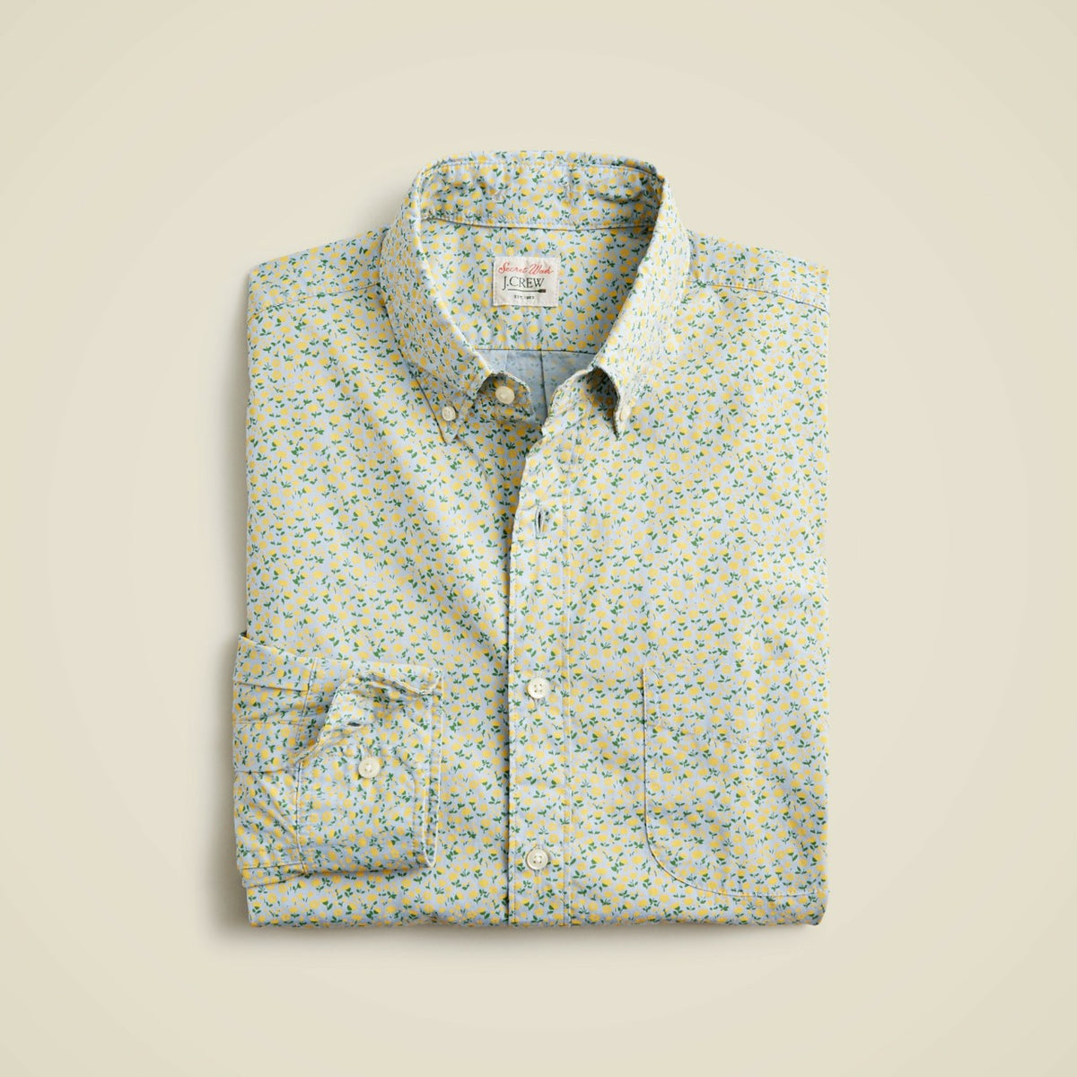 Men Slim Secret Wash cotton poplin shirt in print - J.Crew