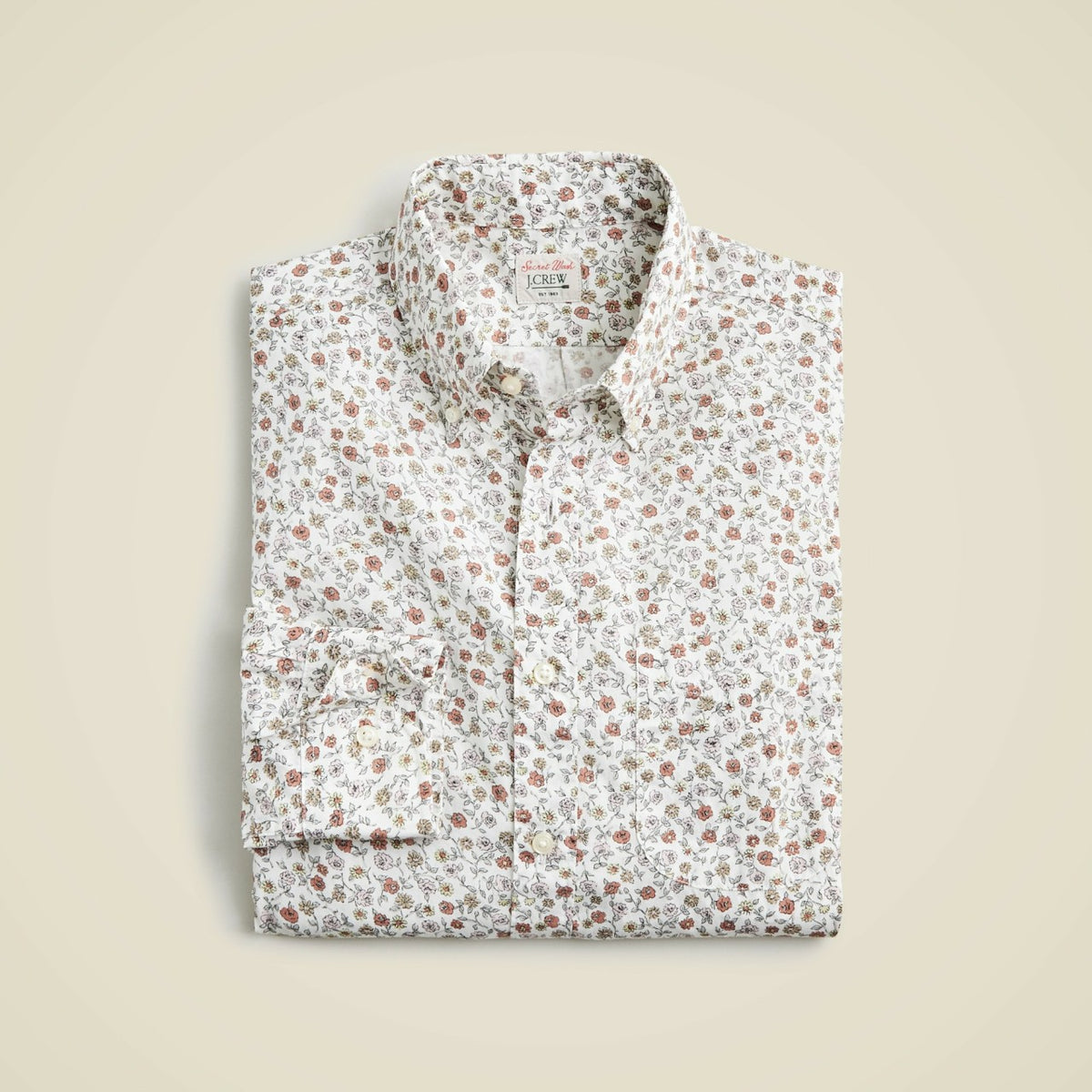 Men Secret Wash cotton poplin shirt in print - J.Crew