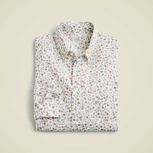 Men Secret Wash cotton poplin shirt in print - J.Crew