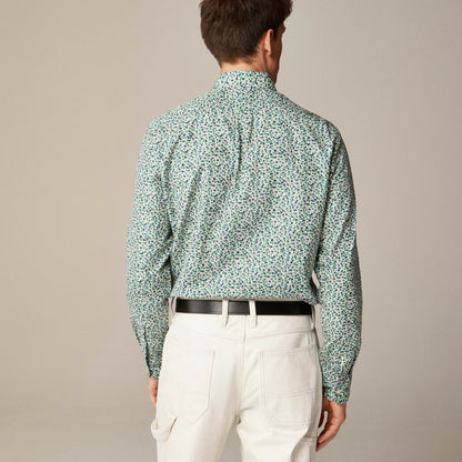 Men Slim Secret Wash cotton poplin shirt in print - J.Crew