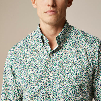 Men Slim Secret Wash cotton poplin shirt in print - J.Crew