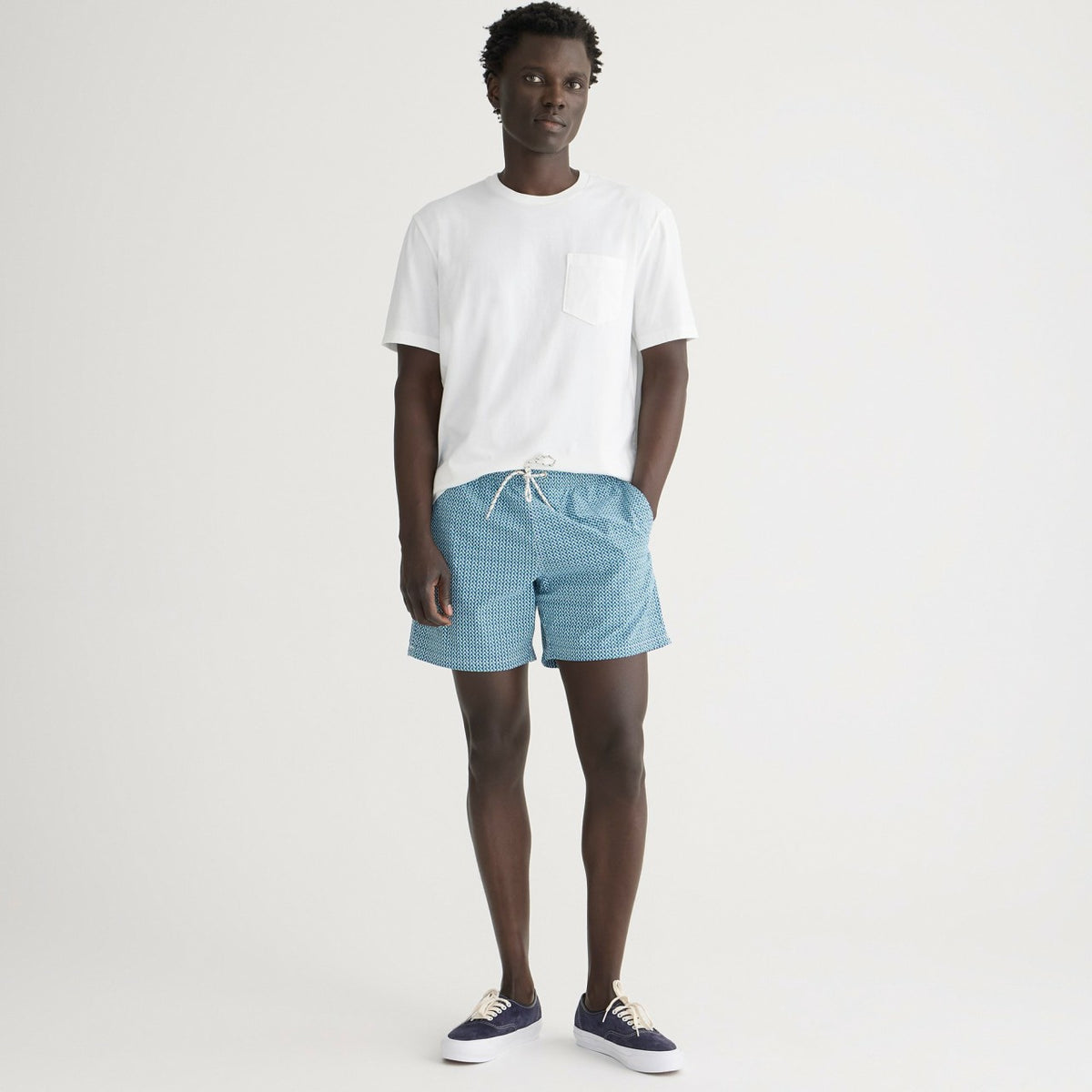 Men 6" stretch swim trunk in print with ECONYL&reg; nylon - J.Crew