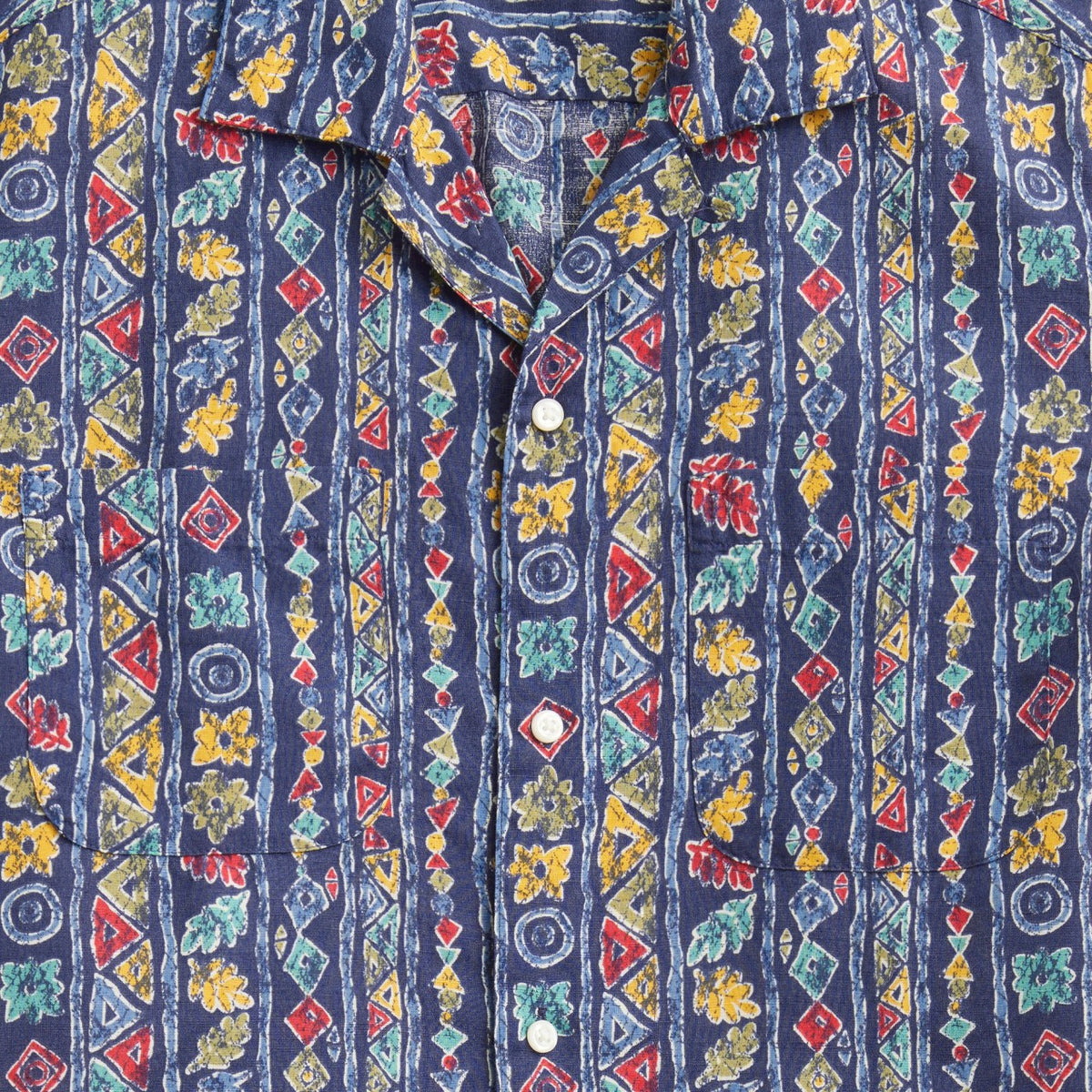 Men Short-sleeve slub cotton-linen blend camp-collar shirt in print - J.Crew