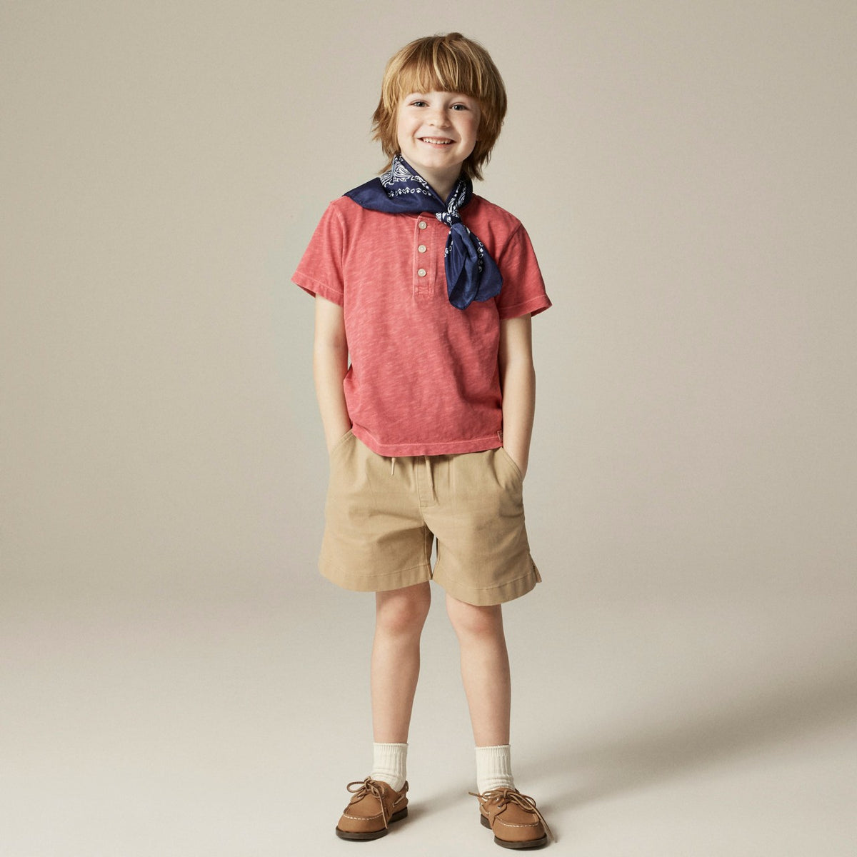 Kids Kids' short-sleeve garment-dyed henley - J.Crew