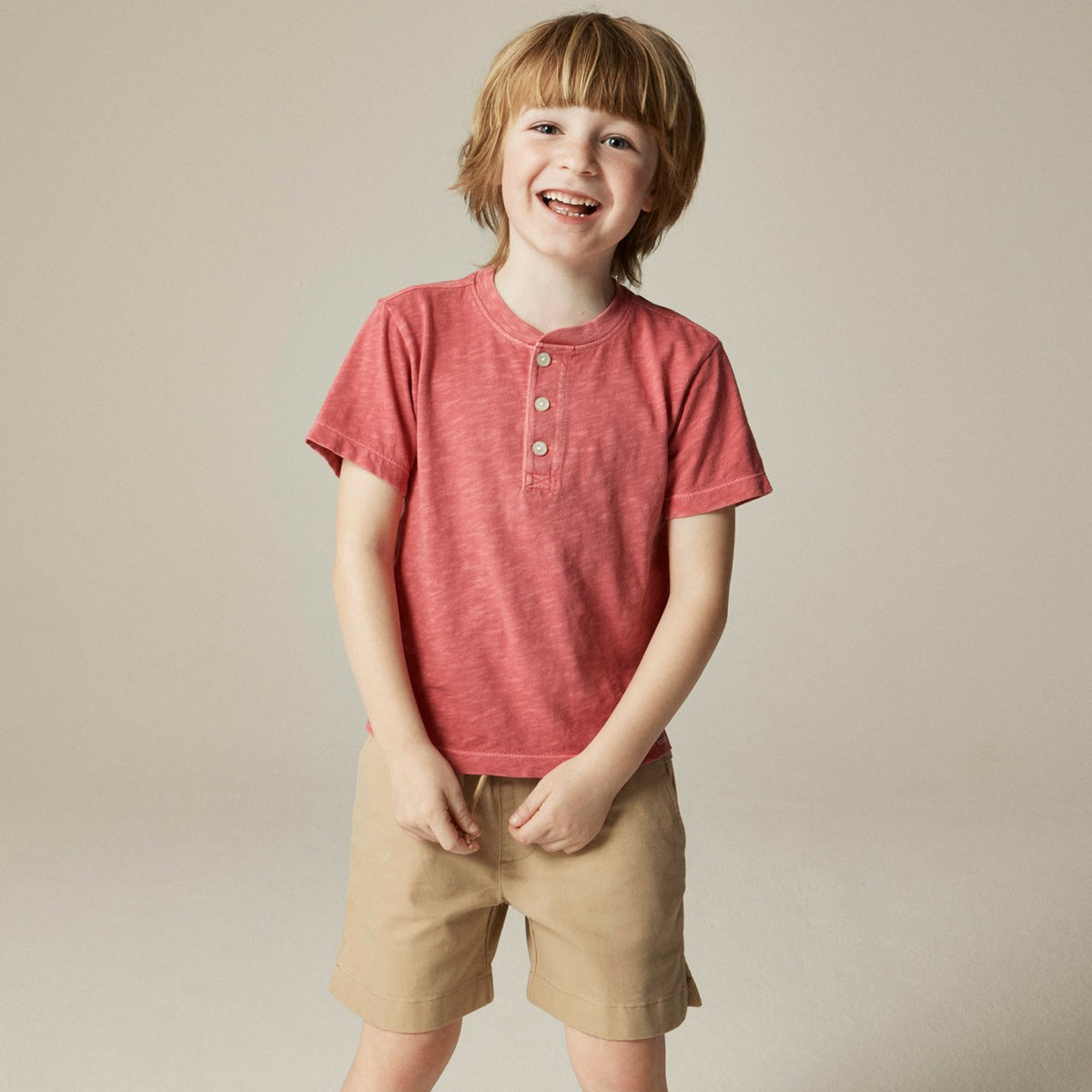 Kids Kids' short-sleeve garment-dyed henley - J.Crew