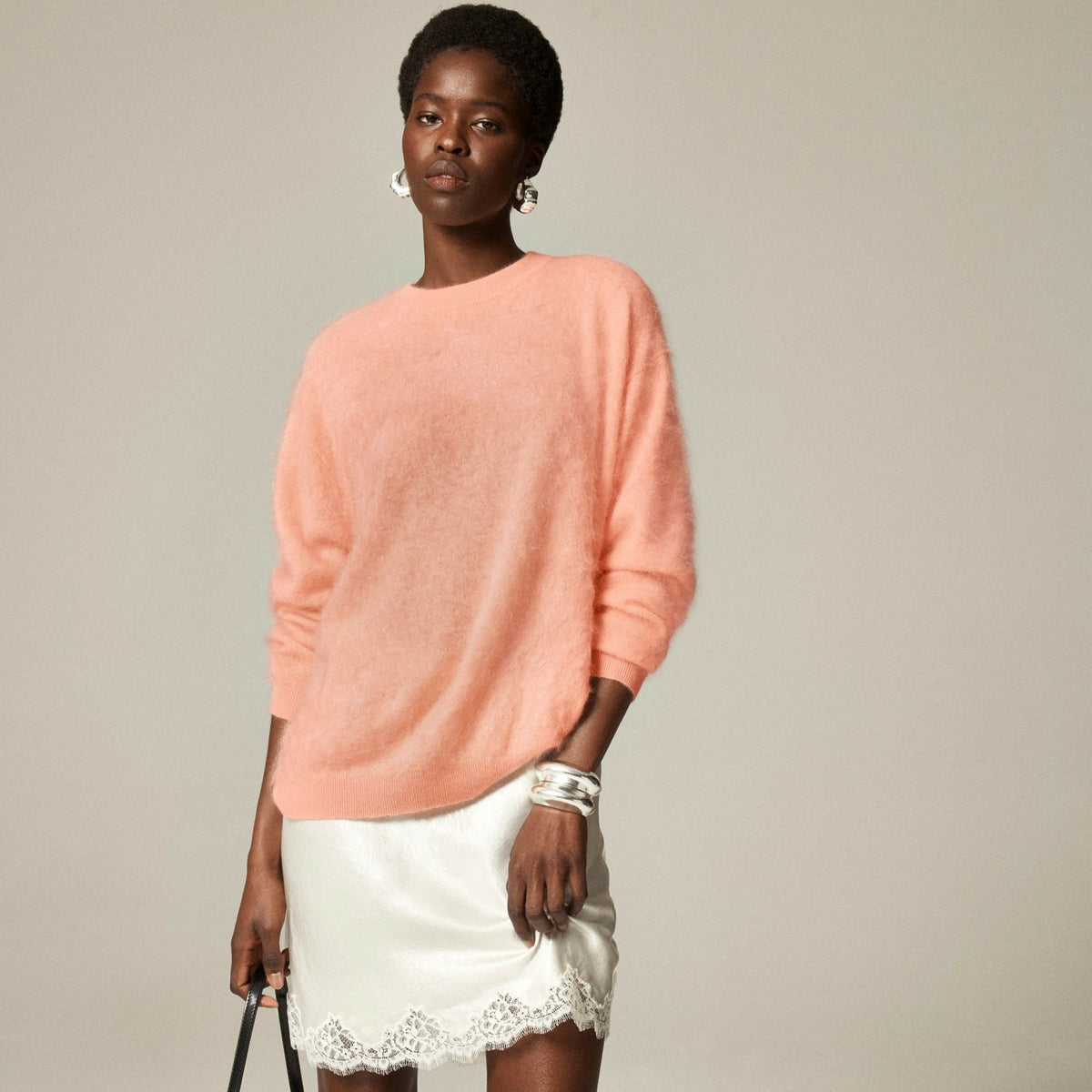 Women Brushed cashmere relaxed crewneck sweater - J.Crew