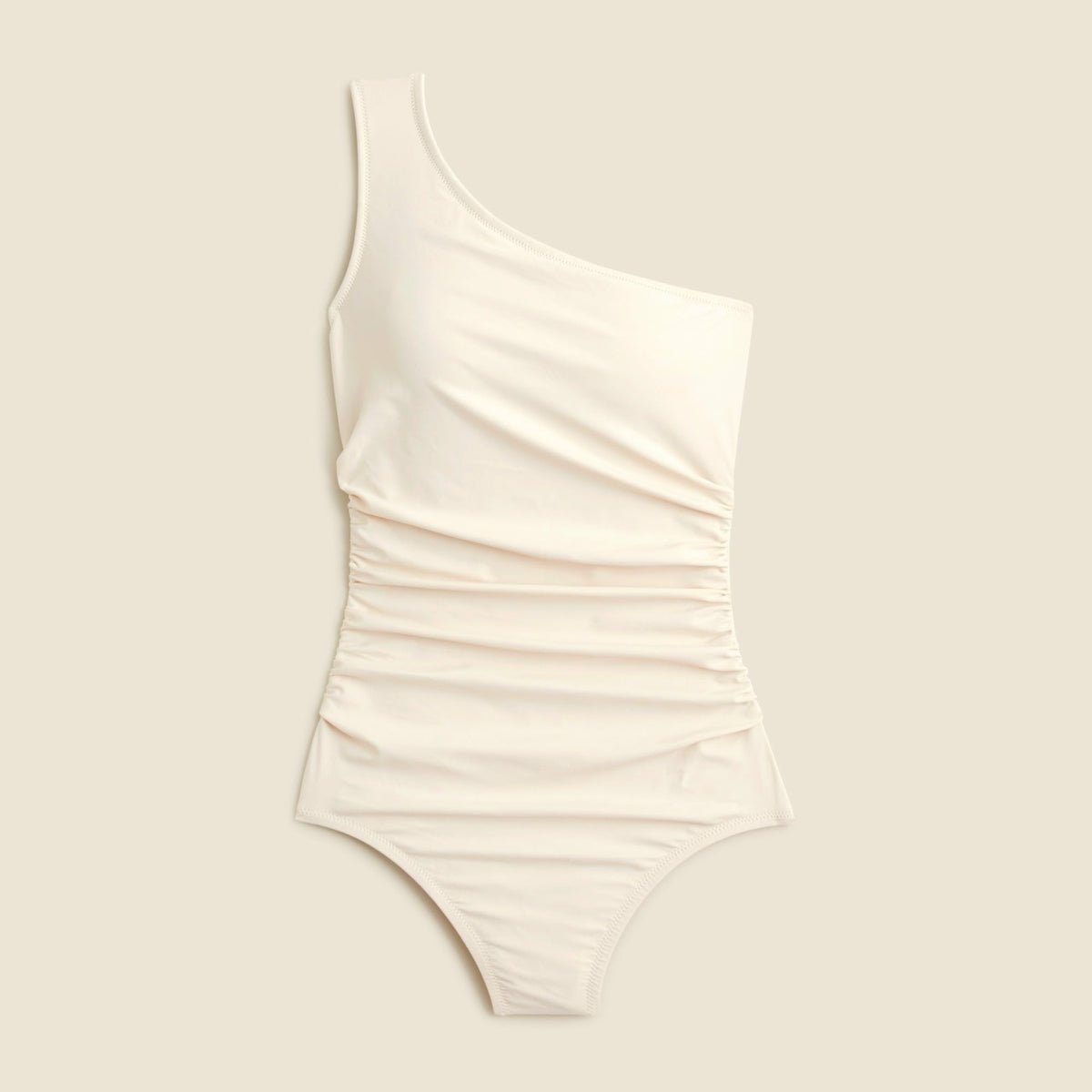 Women Sleek ruched one-shoulder one-piece swimsuit - J.Crew
