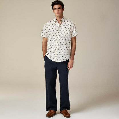 Men Short-sleeve cotton-linen blend shirt in print - J.Crew
