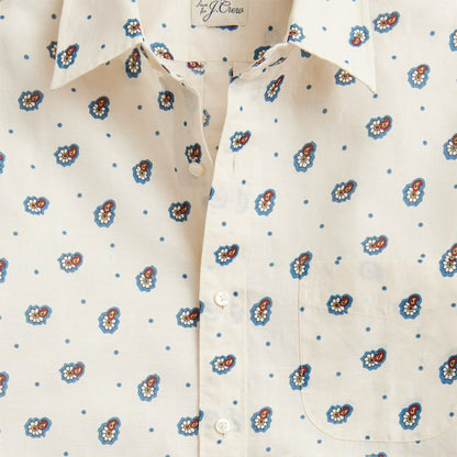Men Short-sleeve cotton-linen blend shirt in print - J.Crew
