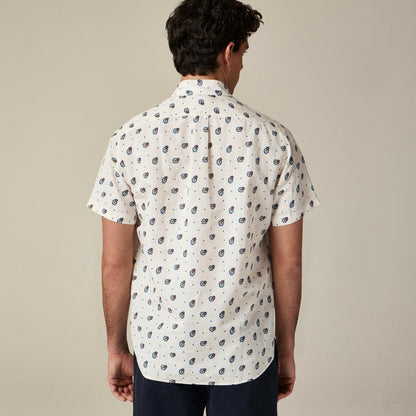 Men Short-sleeve cotton-linen blend shirt in print - J.Crew