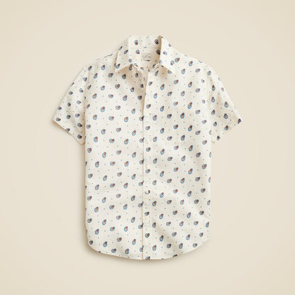 Men Short-sleeve cotton-linen blend shirt in print - J.Crew