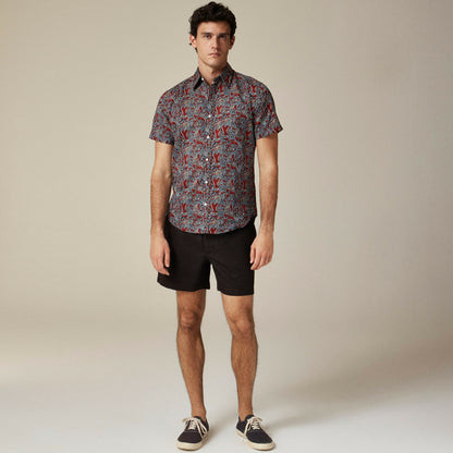 Men Short-sleeve cotton-linen blend shirt in print - J.Crew