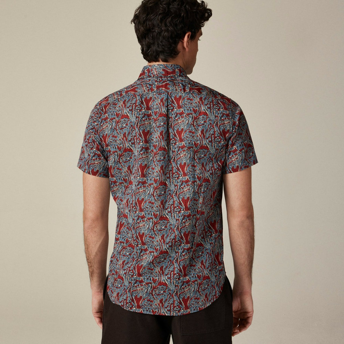 Men Short-sleeve cotton-linen blend shirt in print - J.Crew