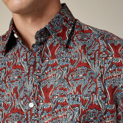 Men Short-sleeve cotton-linen blend shirt in print - J.Crew
