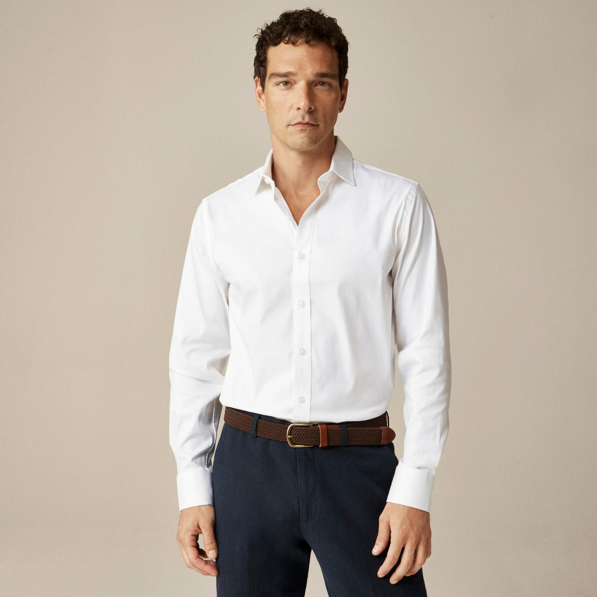Men Bowery performance stretch dress shirt with spread collar - J.Crew