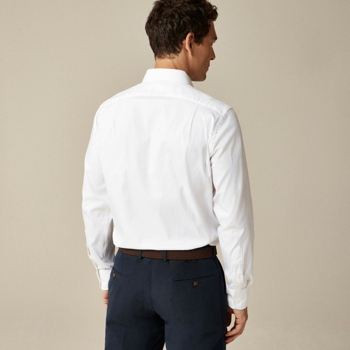Men Bowery performance stretch dress shirt with spread collar - J.Crew