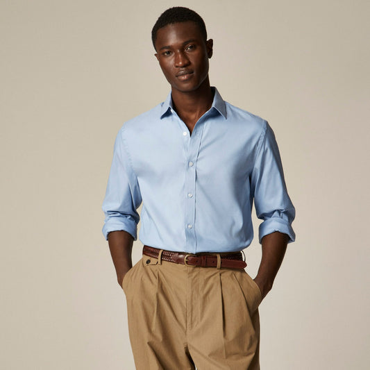 Men Bowery performance stretch dress shirt with spread collar - J.Crew