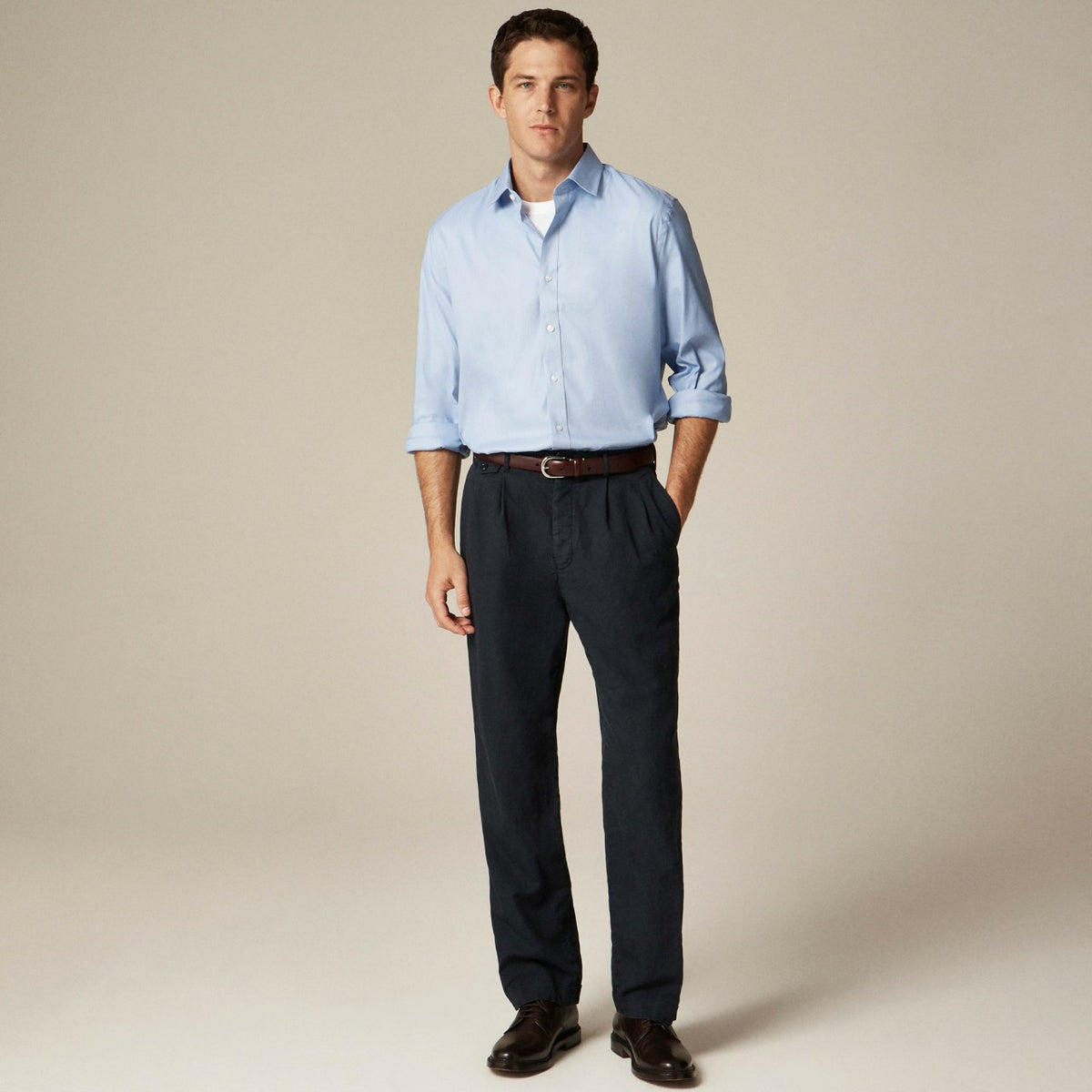 Men Bowery performance stretch dress shirt with spread collar - J.Crew