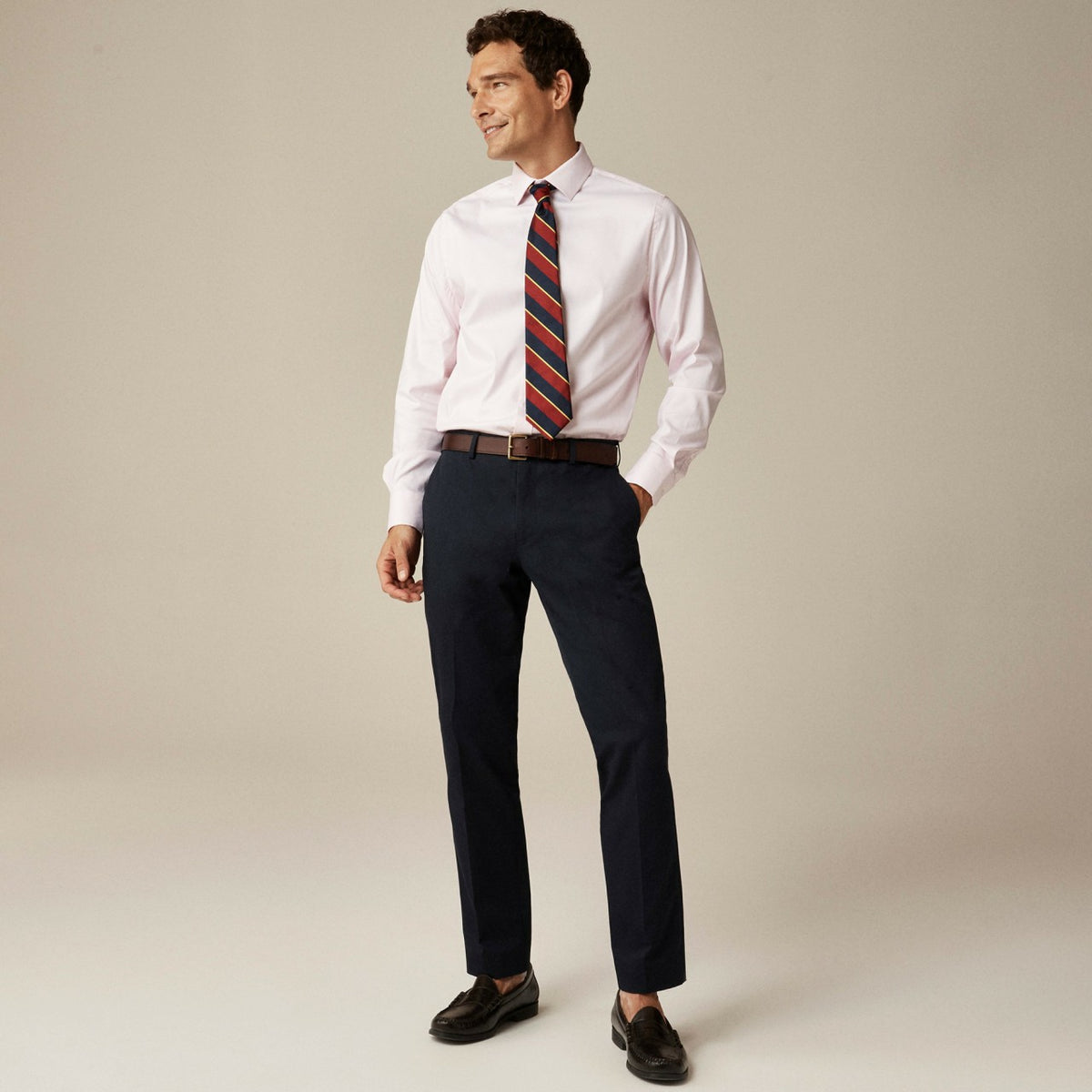 Men Bowery performance stretch dress shirt with spread collar - J.Crew