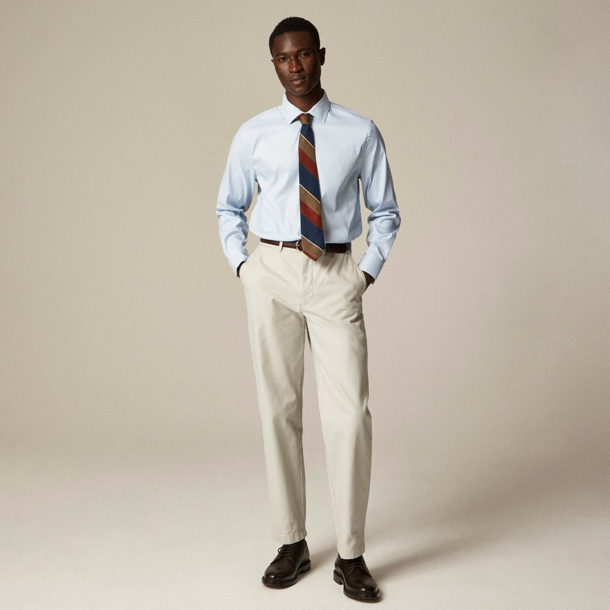 Men Bowery performance stretch dress shirt with spread collar - J.Crew
