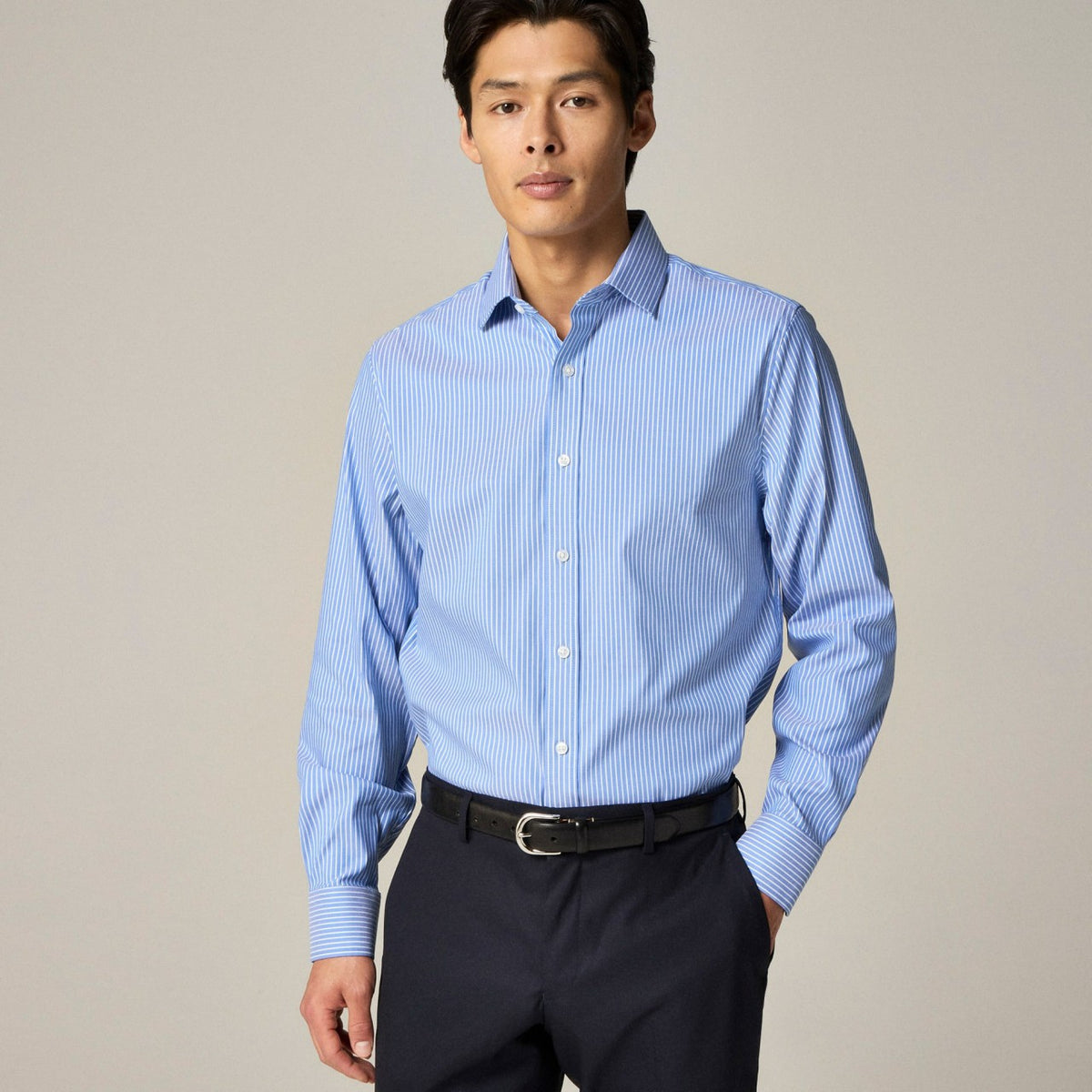 Men Bowery performance stretch dress shirt with spread collar - J.Crew