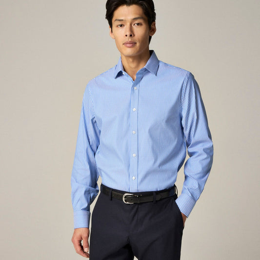 Men Bowery performance stretch dress shirt with spread collar - J.Crew