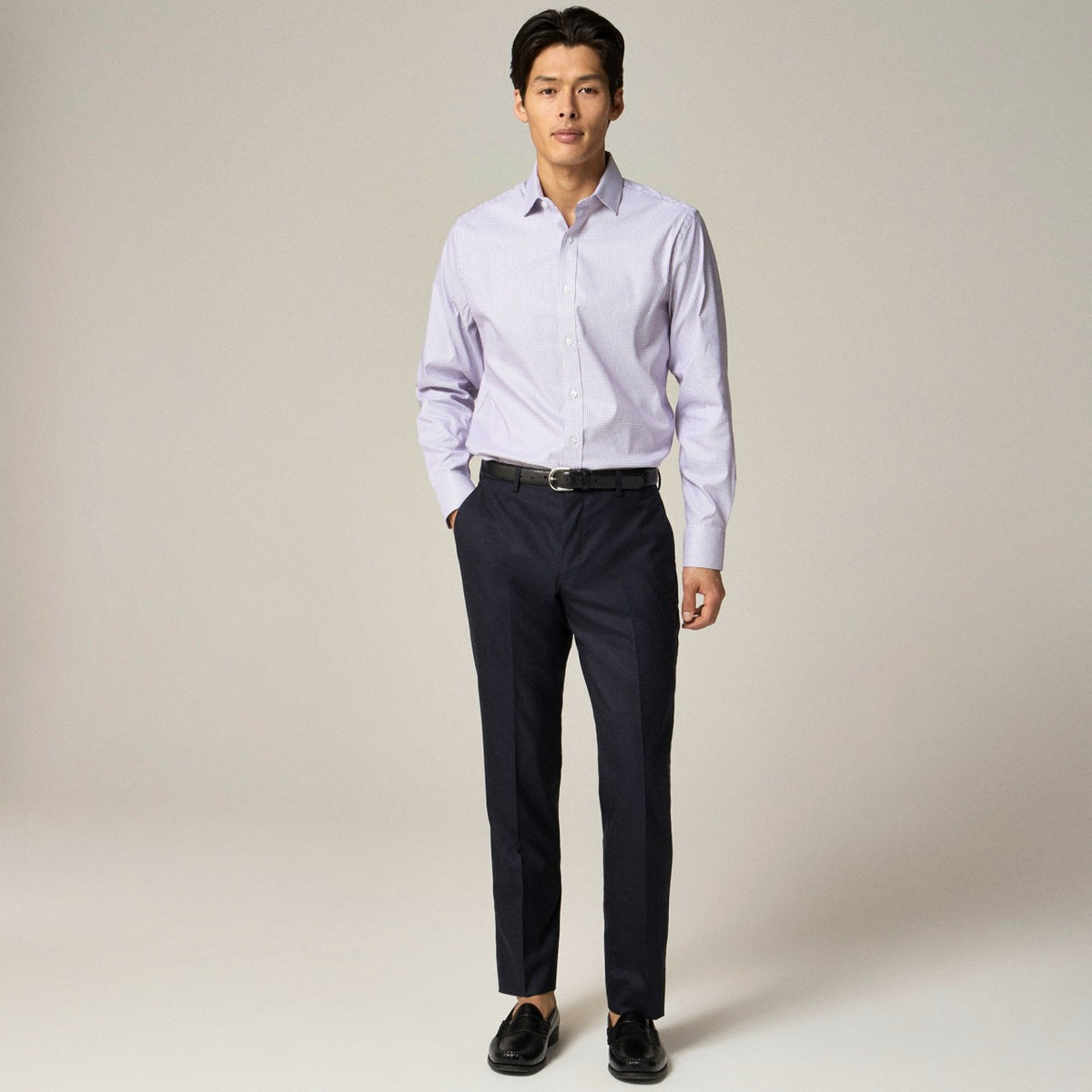 Men Bowery performance stretch dress shirt with spread collar - J.Crew
