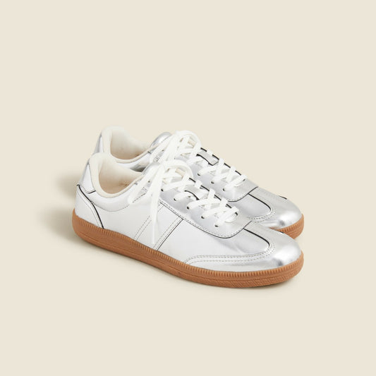 Women J.Crew field sneakers in metallic - J.Crew