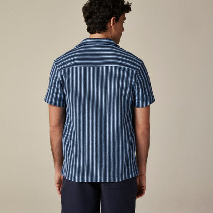 Men Textured camp-collar sweater-tee in stripe - J.Crew